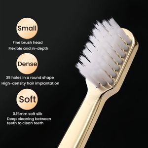 2025 nuevo cepillo de dientes de cerdas suaves chapado en oro de gama alta embalaje independiente Material PP uso doméstico para adultos limpieza conveniente OEM - Product Image 4