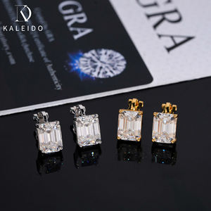 Pendientes de Clip <span class=keywords><strong>para</strong></span> Hombre Kaleido, Diseño Nuevo, Chapados en Oro, Plata de Ley 925, con Diamantes VVS, <span class=keywords><strong>Esmeralda</strong></span> y Moissanita - Product Image 1