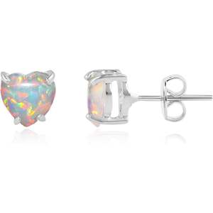 Pendientes de ópalo en forma de corazón YASHEE chapados en plata para mujer, joyería de regalo - Product Image 1