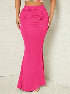 Jupes Sirène Unies Froncées Pas Chères en Gros pour Femmes, Élégantes, Taille Haute, Style Décontracté pour l'Été - Product Image 6