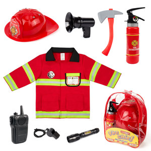 Costume de <span class=keywords><strong>pompier</strong></span> pour enfants, jeu de rôle d'Halloween, rouge, accessoires de <span class=keywords><strong>pompier</strong></span> pour enfants de 3 à 7 <span class=keywords><strong>ans</strong></span>, unisexe, polyester - Product Image 1