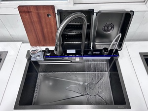 Fregadero <span class=keywords><strong>de</strong></span> cocina <span class=keywords><strong>de</strong></span> cascada con <span class=keywords><strong>llave</strong></span> <span class=keywords><strong>de</strong></span> piano <span class=keywords><strong>de</strong></span> acero inoxidable 304 multifuncional <span class=keywords><strong>de</strong></span> nuevo diseño con lavavasos automático - Product Image 4