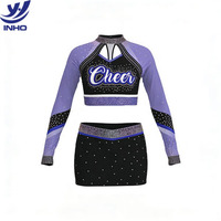 Costumes de danse et de cheerleading à sublimation par transfert thermique, designs sexy pour pom-pom girls, uniformes de cheerleading tendance, vente en gros d'uniformes de cheerleading