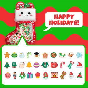 ألعاب بلاستيك بلاتو الحسية الناعمة مع وظيفة المياه تعمل بالبطارية-أبيض وأحمر ألعاب ضغط عيد الميلاد مع أشياء للعثور عليها - Product Image 5