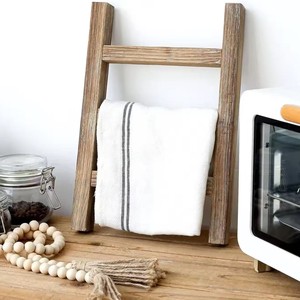 Solid wood <b>ladder</b>-shaped bathroom organizer rack, <b>ladder</b> prop rack for filming, bathroom towel storage rack - Product Image 1