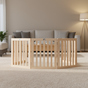 Parc pour animaux pliable en bois de peuplier, rectangulaire, style moderne, avec fermeture à pousser, pour intérieur - Product Image 2