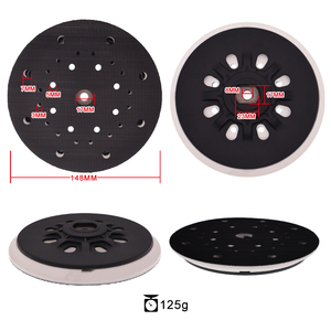 Platorello di supporto da <span class=keywords><strong>6</strong></span> pollici con 33 fori, morbido/duro, con velcro, per dischi abrasivi, per levigatura e lucidatura - Product Image 2