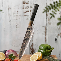 Couteau de chef japonais Aichi KEENHOPE de 8 pouces, 57 couches de cuivre et de laiton, acier Damas AUS-10, couteaux de cuisine, manche en cuivre et fibre de carbone