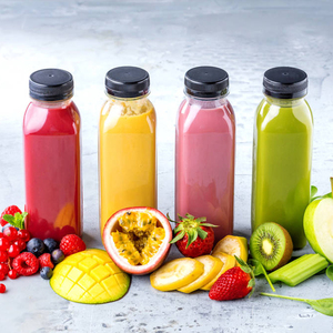 Plastic Bottle Drinking Plastic Bottle Food Grade Plastic Pet Beverage Milk Tea Bottle Round Shape Drinking 8oz 16oz 500ml Juice Bottle