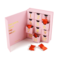 Crown Win Calendrier de l'Avent vide de Noël à 12 jours, boîte à tiroirs pour bijoux, chocolats, bougies, emballage en carton, matériaux recyclés