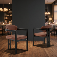 Chaise de salle à manger moderne en cuir PU rembourrée avec structure métallique, non pliable, pour la maison, les restaurants, les hôtels, les cafés