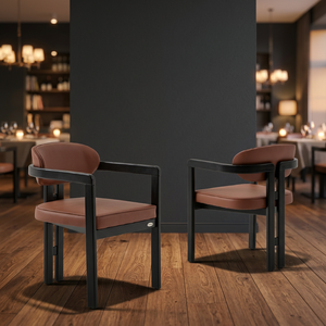 Chaise de salle à manger moderne en cuir PU rembourrée avec structure métallique pour restaurant, hôtel, café - Product Image 3