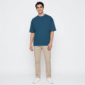Camiseta Extra Grande para Hombre, 100% Algodón, 300GSM, Cuello Redondo, Personalizable, Lisa, Manga Corta, Material de Poliéster y Algodón Pesado - Product Image 1