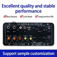 LDZS Ventes Chaudes Amplificateur BT AC220V 12V 24V Mono Subwoofer Amplificateur Double Microphone Karaoké pour Haut-Parleurs de 6 à 12 Pouces