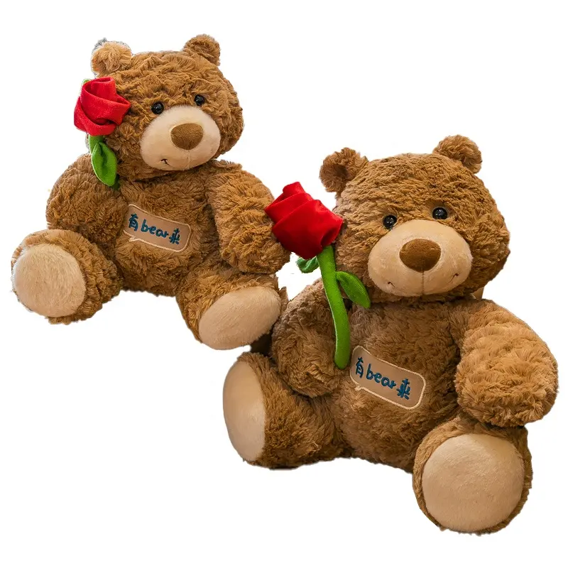 Haute qualité saint valentin ours en peluche en peluche mignon longue fourrure animaux poupée adorable ours jouets fille ami présente