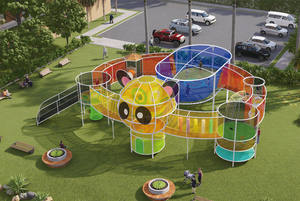 Filet en nylon arc-en-ciel personnalisable pour aire de jeux extérieure pour centre de divertissement - Cadre d'escalade à cordes, balançoire, divertissement familial pour enfants - Product Image 2