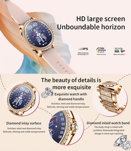 I58 Rose Gold Smartwatch Women Dual Straps 1.32 Inch BT Calling <b>Heart</b> Rate Monitor Fitness Tracker IP67 Waterproof - Product Image 3