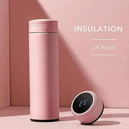 2022 new design Amazon hot sales smart reminder water bottle with led temperature display