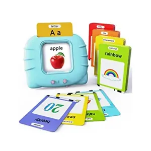 Kid toys hot selling custom talking cards English arabic spanish early learning cognitive cards flash card learning machine