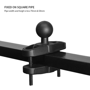 VINmounts Heavy Duty Aluminum <b>Square</b> Post Clamp Base with 1.5" Rubber Ball for Posts ≤2.7" Wide VIN-CD-CCBZ-1.5" - Product Image 3
