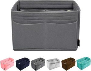 Grande Borsa Cosmetica in Feltro Tinta Unita con Chiusura Aperta, Organizer Multifunzionale Pieghevole, Resistente ed Ecologico per Signore - Product Image 3