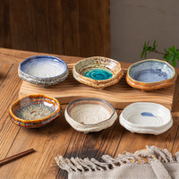 Assiettes créatives peintes à la main, de forme irrégulière, en céramique, pour hôtel, restaurant, usage domestique