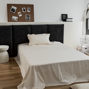 Sábana plana de lujo Tribute Silk Funda de cama sólida 100% algodón Decoración para el hogar Lino King Size Colcha Super King Funda De Almohada Juego de sábanas - Product Image 6