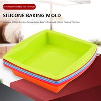 Moule à gâteau carré en silicone écologique jetable, plaque de cuisson, ustensiles de cuisine YF YFB-088