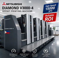 Impresora Offset de Papel Mitsubishi Diamond V3000-4 de 4 Colores, Usada, de Gran Formato, Alta Productividad, 15000 Hojas/Hora, Año 2010