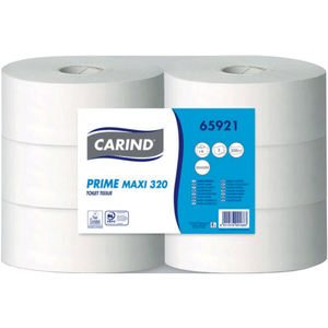 Dispenser di Carta Igienica Maxi Jumbo 6 Rotoli Grandi, Doppio Strato 320m, Cellulosa Micro-Goffrata di Alta Qualità - Product Image 1