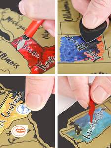 Aquarelle personnalisée grand personnalisé or argent voyage <span class=keywords><strong>monde</strong></span> USA stratifié affiche murale impression Art pour Logo personnalisé - Product Image 2