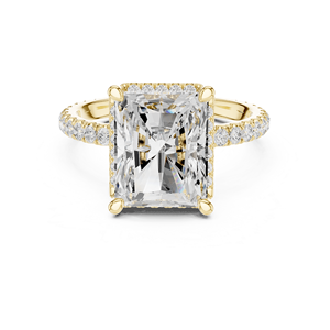 Anillo de Compromiso de Lujo con Diamante Cultivado en Laboratorio de Corte Radiante Halo Solitaire de 4.25 Quilates para Mujer, Plata de Ley 925, para Bodas y Fiestas - Product Image 1