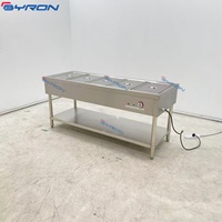 Armoire chauffante à usage commercial en acier inoxydable Bain-marie Buffet Réchaud alimentaire Vitrine