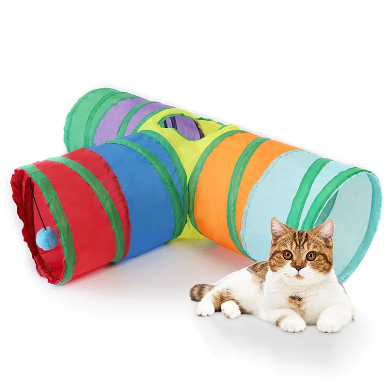 하이 퀄리티 크로스 보더 레인보우 고양이 터널 애완 동물 트랙 롤링 드래곤 채널 상호 작용 새로운 애완 동물 고양이 장난감