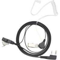 Écouteur tubulaire acoustique à 2 broches avec PTT pour radio portable et talkie-walkie