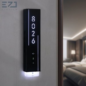 Fabricación de placa de puerta de luz LED de acrílico y acero inoxidable para apartamento, <span class=keywords><strong>hotel</strong></span> u oficina - Product Image 6