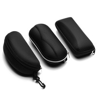 Lunettes de soleil Protecteur Voyage Sac Pochette Étui à Lunettes Noir Fermeture À Glissière Boîte Dur Lunettes Accessoires