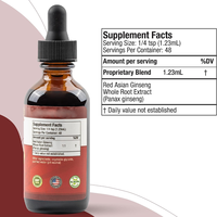 Gouttes liquides orales d'extrait de ginseng rouge actif avec logo personnalisé pour l'énergie et le renforcement du système immunitaire des hommes adultes