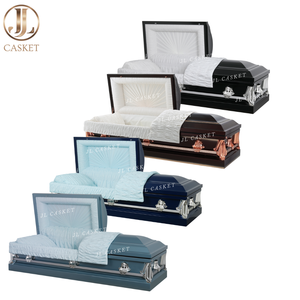 Cercueil métallique de calibre 20 avec intérieur en crêpe blanc et finition blanche – Fournitures funéraires - Product Image 4