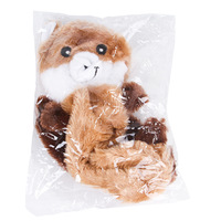 Vente en gros, jouets en peluche avec couineur, renard, écureuil, raton laveur, chien