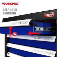 Banc de travail professionnel WORKPRO à 7 tiroirs, chariot à outils roulant en métal pour atelier et garage, armoire à outils sur roulettes