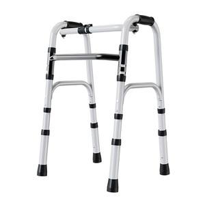 Folding <b>Walking</b> Aid High Carbon Steel 0.8mm Wall Thickness Anti Slip <b>Pad</b> Adjustable Height For Elderly Mobility Support - Product Image 3