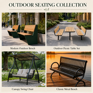 Banc d'extérieur vintage en aluminium moulé avec dossier en treillis pour patio, balcon, parc et loisirs - Product Image 5