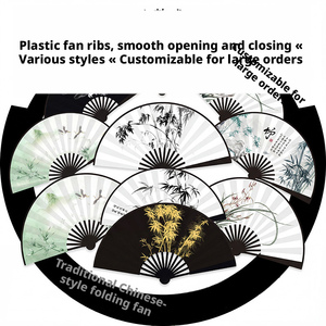 Ventaglio Pieghevole da Uomo <span class=keywords><strong>in</strong></span> Seta a Doppia Faccia, Stile Cinese Tradizionale, 8 Pollici, con Pittura a Inchiostro, Personalizzato - Product Image 5