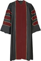 Robe de Doctorat en Velours de Luxe avec Passepoil Doré, Robe de Remise de Diplôme Personnalisable pour École, Régalia Académique Universitaire Durable, Uniforme pour Doctorat