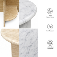 Table d'appoint semi-circulaire en marbre naturel, écologique, moderne, de luxe, minimaliste, petite table basse pour salon