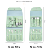 Kit de manucure et pédicure Gmagic luxueux en acier inoxydable avec 7 outils de soin des ongles et étui en cuir