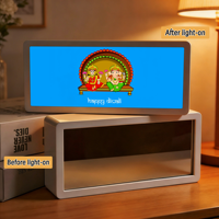 Lampe de table LED rechargeable en plastique, nouveauté indienne, pour intérieur, lumière blanc chaud, télécommande et contrôle tactile, thème hindou, pour Diwali