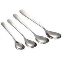 Cuillère à dîner en acier inoxydable 304 finition miroir, design minimaliste, style occidental, cuillère à soupe domestique à long manche, ensemble