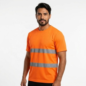 Camiseta de Trabajo de Alta Visibilidad, Cuello Redondo, Manga Corta, Tejido <span class=keywords><strong>Jersey</strong></span>, Transpirable y Antiarrugas - Product Image 3